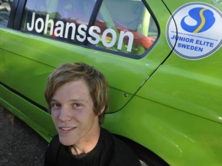 Tommy Johansson fick en bra start när junior-SM i rallycross inleddes i och med att han vann.Foto: IIlkka Ranta