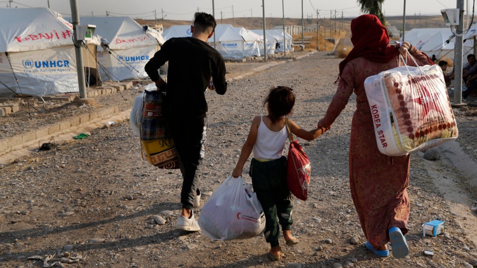 Syriska flyktingar i ett läger utanför Mosul i Irak. Bilden är tagen 2019. Arkivbild.