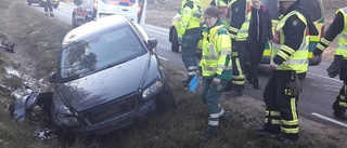 Väldigt halt på olycksplatsen