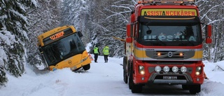 Buss körde av vägen