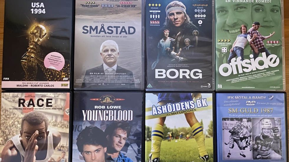 Idrott gör sig bra på film, tycker krönikören. Veckans bästa nyhet är "Ute och cyklar", filmen om Vätternrundan. En underbar 60-årspresent. Andra idrottsfilmer att se tipsar vi om här på bilden.