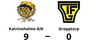 Katrineholms AIK utklassade Gropptorp - vann med 9-0