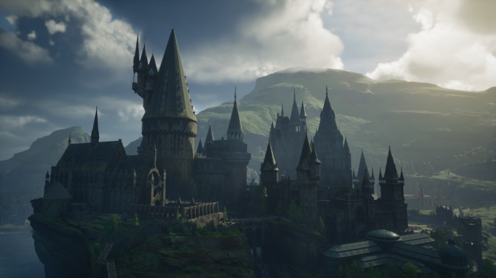 Magiskolan är enorm – det är lätt att gå vilse bland tinnar och torn. Och det är också meningen att spelaren ska kunna förlora sig i "Hogwarts". Pressbild.