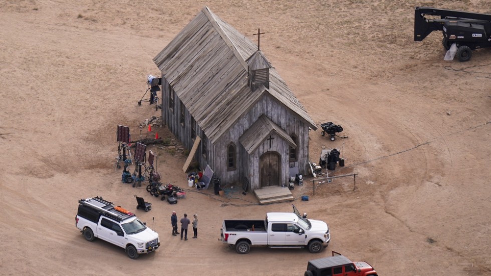 Inspelningsplatsen för lågbudgetvästern ”Rust” i Santa Fe, New Mexico, där filmfotografen Halyna Hutchins dödades i oktober 2021. Arkivbild.