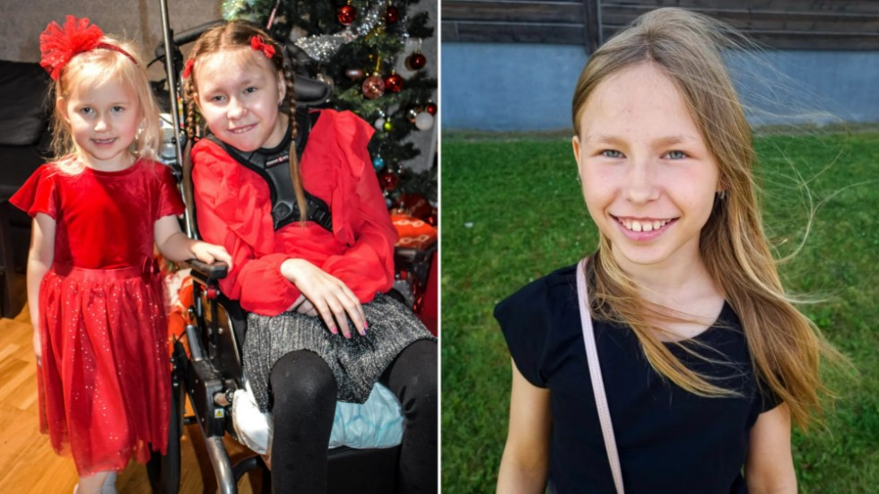 Bilden till höger är den sista som togs på Luna innan den 15-årige pojken överföll henne i somras. Sedan dess har hon till stor del vårdats på sjukhus, men kunde i helgen fira jul med sin familj. På bilden till vänster syns hon tillsammans med sin lillasyster.