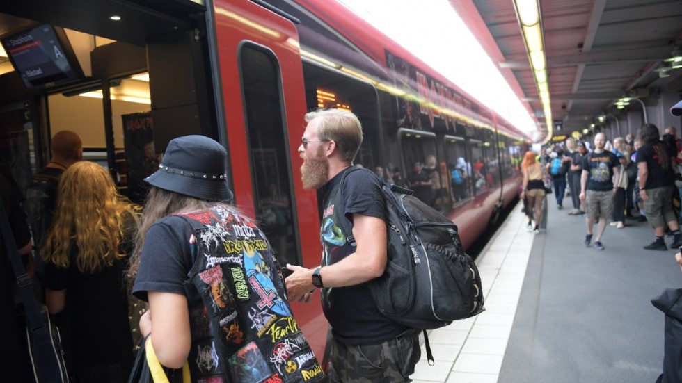 Iron Maiden-tåget vid Stockholms central.