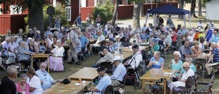 Seniorer på picknick