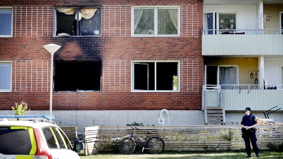 Trappuppgången var avspärrad under tisdagen.
