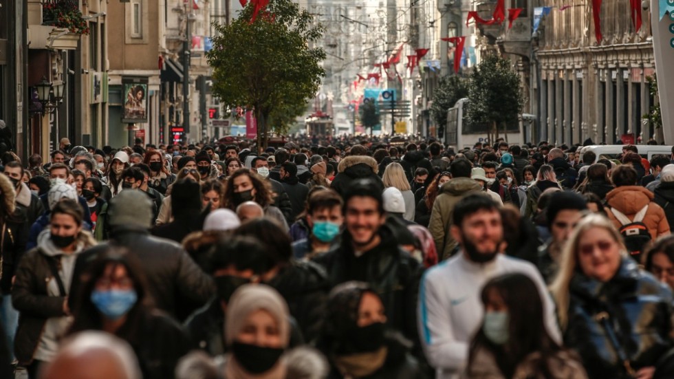 Istiklalgatan i Istanbul tidigare i februari.