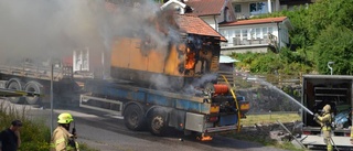 Dieselläckage efter brand i lastbil