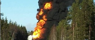 Tankbilen fick brinna - 30 kubik diesel gick upp i rök