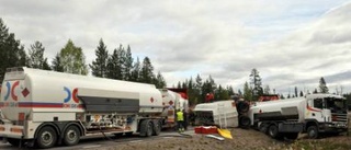 Tankbilen töms på diesel