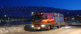 Gruvan utrymdes efter lastbilsbrand