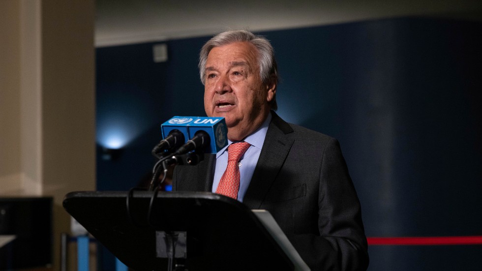 FN:s generalsekreterare António Guterres säger att det inte finns något naturligt med omfattningen av världens naturkatastrofer. Arkivbild.