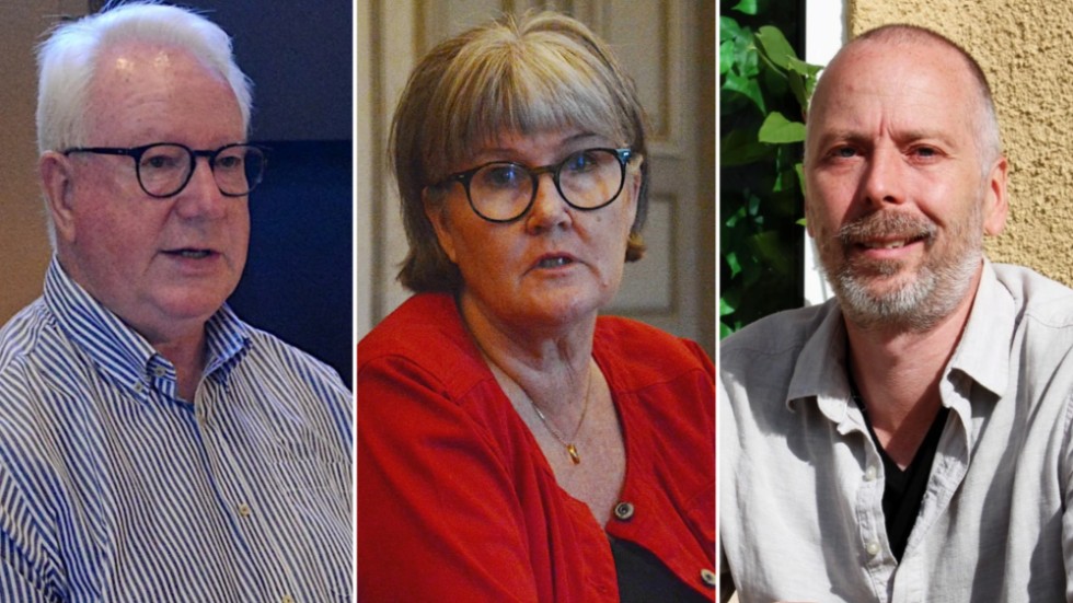 Centern, Socialdemokraterna och Vänsterpartiet för samtal om en uppgörelse om en ny majoritet i kommunpolitiken. Fr. v. Leif Larsson (C), Helen Nilsson (S) och Lars Johansson (V).