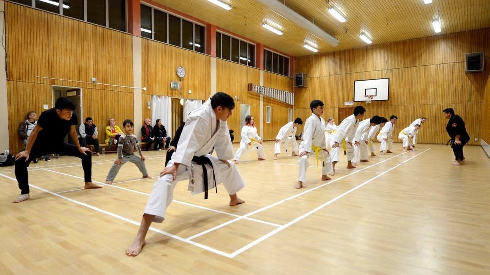 Sida vid sida. En mix av olika nationaliteter och killar och tjejer i olika åldrar märks när det är dags för träning i Över­kalix egen dojo i badhushallen.