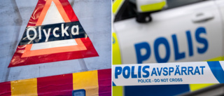 Bilist körde in i elstolpe – behöver bärgas • ”Någon sorts blödning i ansiktet” • Vägen är avstängd