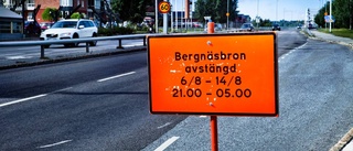 Bergnäsbron stängd nattetid