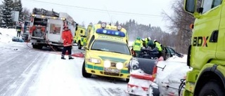 Snörök ledde till fem skadade i olycka