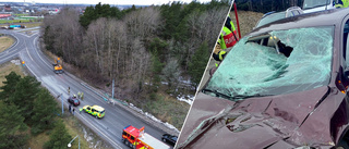 Skräcken när stora skylten föll på bilen: ”Trodde jag skulle dö”