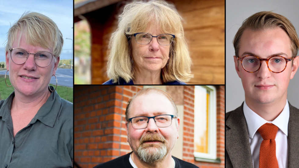 Centerpartisterna Martina Johansson Riksdagsledamot Sörmland, Jonny Cato, Migrationspolitisk talesperson, Inger Fredriksson, Gruppledare Katrineholm och Björn Carlsson (C)
Gruppledare Flen. 