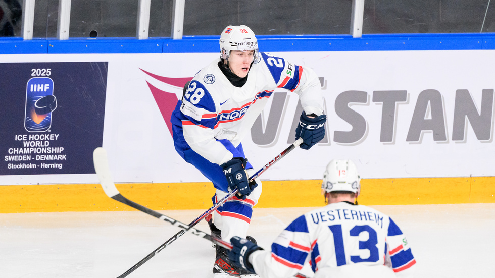 Michael Brandsegg-Nygård under JVM i Göteborg, där han snittade en poäng per match för Norge.