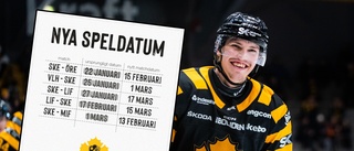 SHL ändrar om i spelschemat – fem matcher flyttas för Skellefteå • Tvingas spela flera matcher utan OS-stjärnorna 