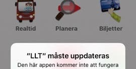 Därför ligger LLT:s app nere