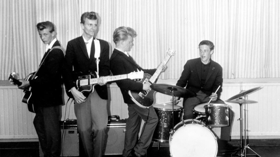 Från vänster: Tommy Wåhlberg, Staffan Berggren, Svante Elfgren och Tor Erik Rautio. The Shanes från Kiruna.