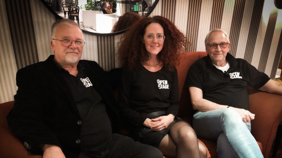 Open stage pausar verksamheten i höst. På bilden tre av eldsjälarna bakom: Ulf Ebegård, Ylva Zanton och Ulf Lennström.
