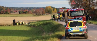 Motorcykelförare till sjukhus efter olycka