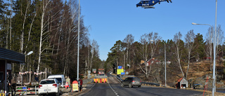 Polisens helikopter används vid gränskontroller