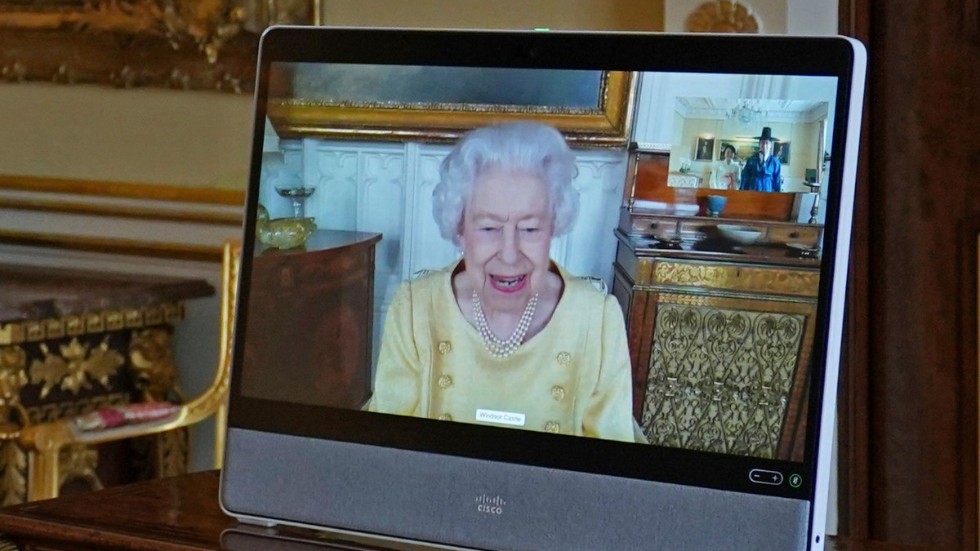 Videokonferens med drottning Elizabeth.