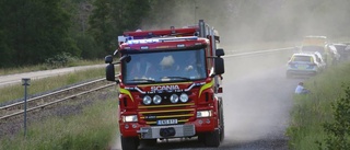 Större ladugård skadad i brand