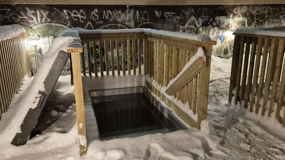 Kallbadet tillhör det nyöppnade Polarbadet i Övertorneå.