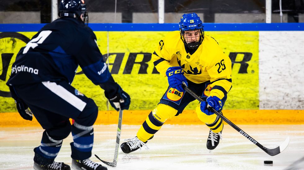 Måns Josbrant från Piteå under en landskamp i augusti 2024.
