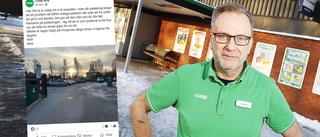 Bilden avslöjar kaoset – innan butiken öppnar