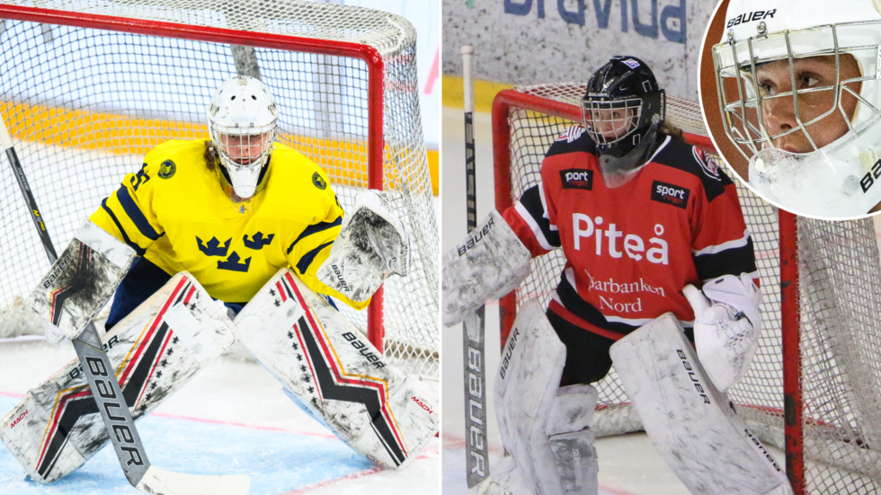 Lovisa Lundström i juniorlandslagets och Piteå Hockeys tröja