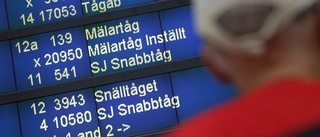 Dåligt väder stoppar tågtrafik i länet