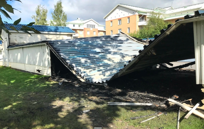 En garagelänga i Haparanda blev svårt skadad den där dagen i augusti.