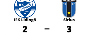 Uddamålsseger när Sirius besegrade IFK Lidingö