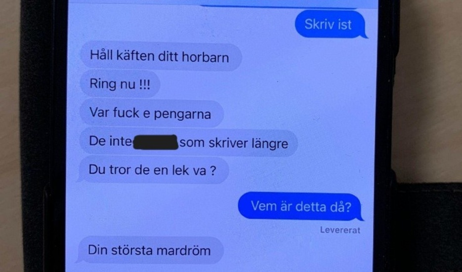 Ett av hundratals hot mannen i Bålsta fick till sin mobiltelefon.