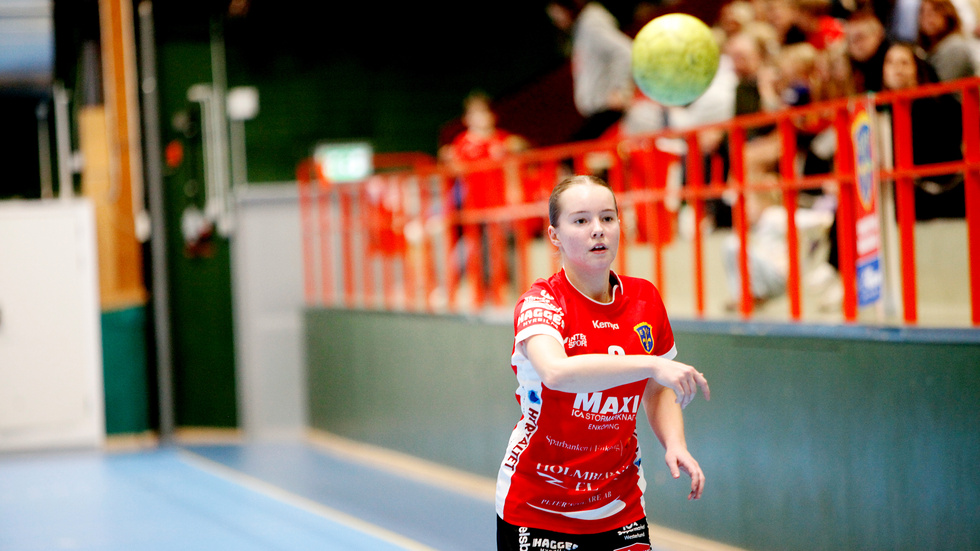 Ebba Salomonsson satte tre straffmål i den första halvleken.