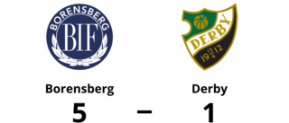 Svårstoppade Borensberg fortsätter vinna – 5-1 mot Derby