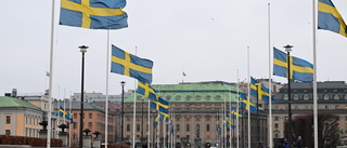 Regeringen och slotten flaggar på halv stång