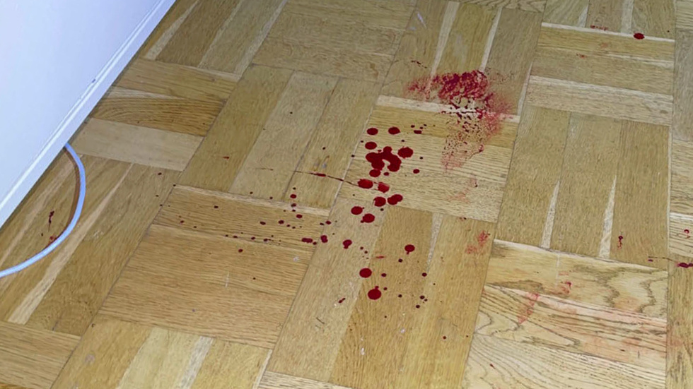 Mannen dunkade sin sambos huvud i golvet flera gånger innan hon slet sönder hans örhänge så att blodet började droppa. Nu åtalas mannen.