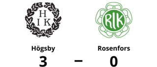 Rosenfors föll med 0-3 mot Högsby