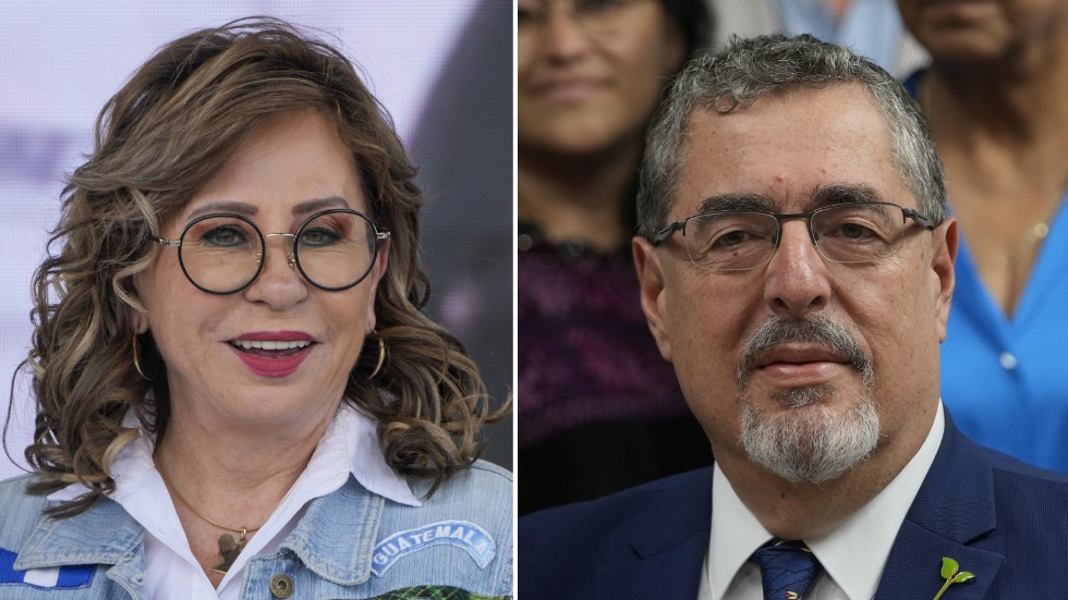Sandra Torres och Bernardo Arévalo gjorde upp i presidentvalets andra omgång den 20 augusti. Arkivbild.