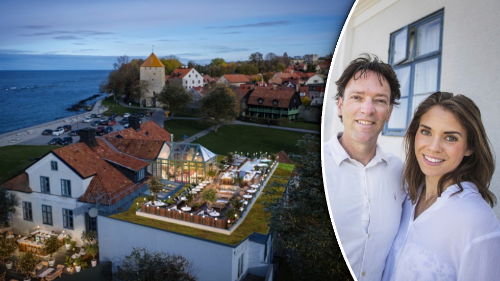 Tobbe Larsson och Emma Lindau äger hotellet Villa Alma. 