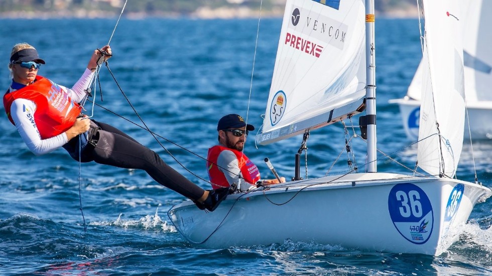 Lovisa Karlsson och Anton Dahlberg under EM i Turkiet.